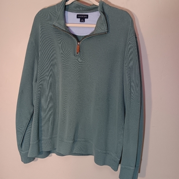 Lands' End Other - Lands end teal 1/4‎ zip pullover sz XL
